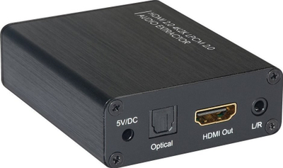 Ekstraktor audio Techly 5.1CH, HDMI 4K, Toslink dhe 3.5mm, ngjyrë e zezë