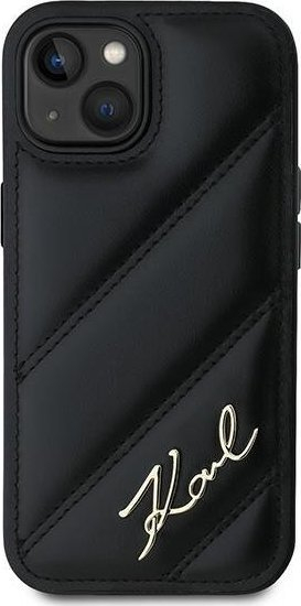 Mbrojtëse telefoni Karl Lagerfeld KLHCP13MPQDSMGK, për iPhone 13 6.1", hardcase lëkurë, e zezë