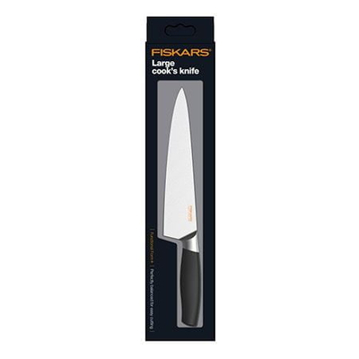 Thikë shefi Fiskars, 19 cm, zezë/argjendtë
