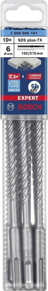 Set stërvitjesh betoni Bosch SDS plus-7X, 6x215mm, 10 copë, gri
