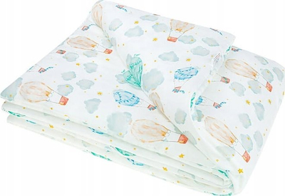 Jorgan për bebe Bocioland Bamboo Duvet BALLOONS, 75x100cm, anti-alergjik, me tullumbace, i bardhë