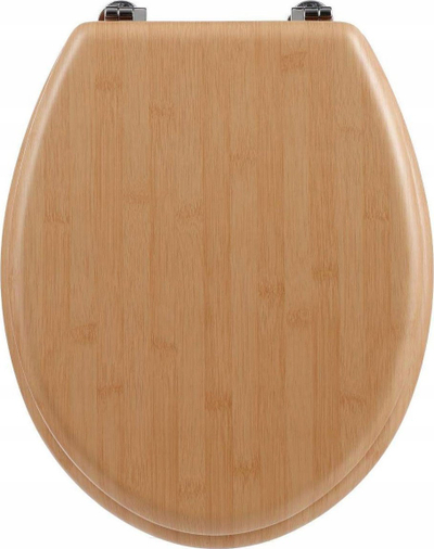 Ulese tualeti 5Five Bamboo Effect, mbyllje e butë, efekt dru bambuje, kafe