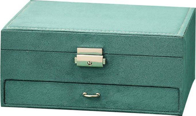 Kuti bizhuterish CA7 Jewelry Box, me plot ndarje, me sirtar, jeshile