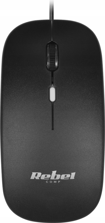 Mашински глушец Rebel WDM210, оптички, со кабел, црн