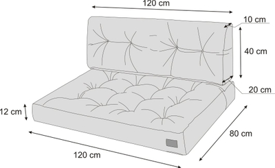 Jastëk mobiljeje për paleta, set për benka dhe sofa, ngjyrë e shumëllojshme