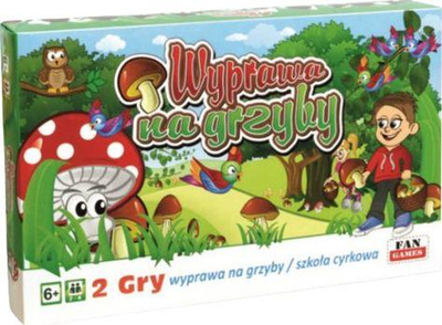 Lojë tavoline Fan Games Mushroom Picking Expedition dhe Circus School, set me 2 lojëra, për kalamaj, me ngjyra plot