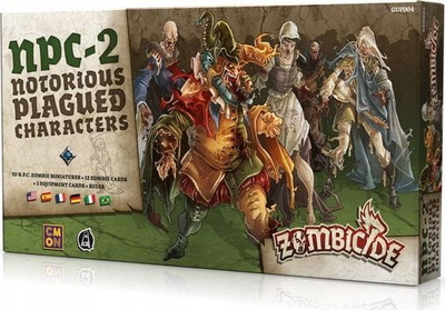 Zgjerim loje tavoline CMON Zombicide NPC 2 Notorious Plagued Characters, 20 miniatura zombish, për Zombicide Black Plague, shumëngjyrëshe