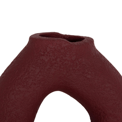 Vazo dekorative tavoline HM4667.06S, terrakotë, 17.5×6.5×17 cm, burgundy