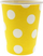 Хартиени чаши Godan Paper Cups Dots, 270ml, сет 6 парчиња, жолти со точки