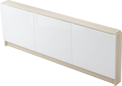 Panel mobiljeje për vaskë Cersanit Smart, 160cm, 3 dollapë me “push”, i bardhë