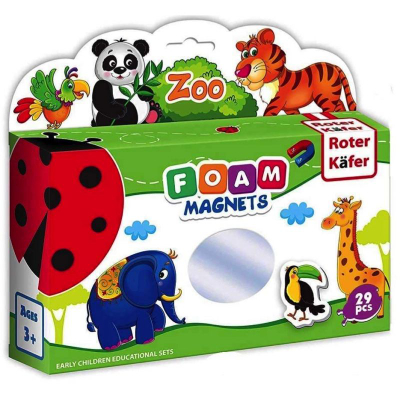 Set magnetësh me shkumë Roter Käfer Zoo, 29 copë, për kalamaj 3+, shumëngjyrësh