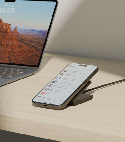 Магнетски безжичен полнач Native Union Rise, Qi2, за iPhone, црн