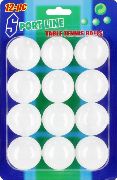 Topa pingpongu Mega Creative 532489, set me 12 copë, të bardhë