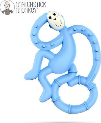 Lodër për dhëmbë Matchstick Monkey, e kaltër