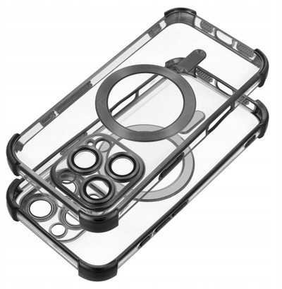Kapak Electro antishok për iPhone 16 Plus, përputhet me MagSafe, i zi