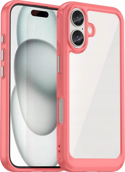 Kapak Outer Space për iPhone 16, kornizë e verdhë, i kuq