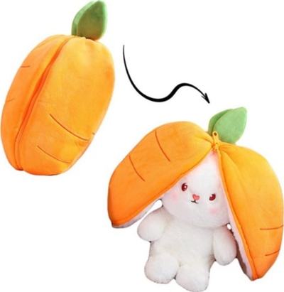 Lepurush pelushi Ciuciubabka Magical Rabbit, 50cm, që kthehet me karrotë, portokalli e bardhë