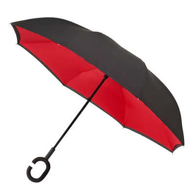 Çadër Blooming Brollies Inside out Plain Red Umbrella, e kuqe/zezë