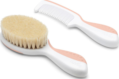 Set për kujdesin e flokëve të bebës Nuvita Baby Body Care, furçë edhe krehër, bezhë