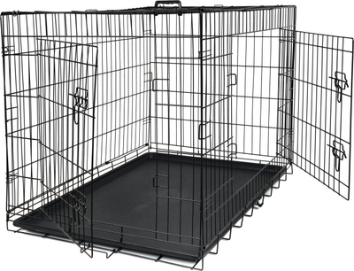 Kafaz metalik për kafshë Funfit Home&Office XXL, 107x70x77.5cm, palosshëm, i zi