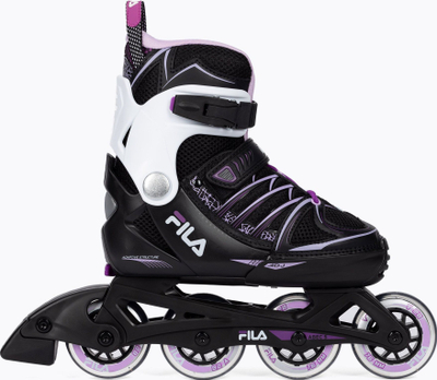 Patina inline Fila X-One Girl, rrotë 76mm, ABEC 5, të zeza me vjollcë