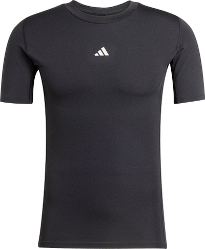 Bluzë kompresuese Adidas Techfit me mëngë t'shkurtëra Tee M JP4674, për palestër, e zezë