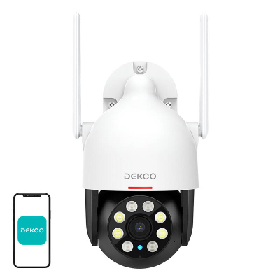 Kamerë sigurie e jashtme Wi‑Fi DEKCO DC5L, 3MP, IP65, e bardhë