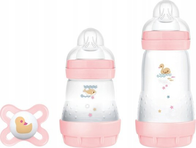 Bиберон MAM Perfect Start, 130 ml, анти колик, Sealife розева