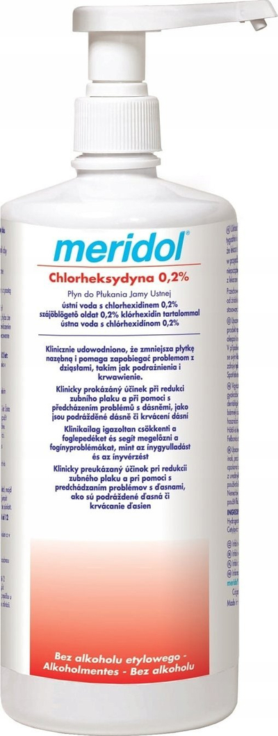 Solucion për gojë Meridol Chlorhexidine 0.2, 1L, antibakterial, pa alkool