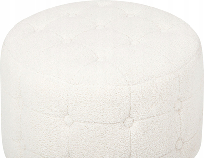 Puf këmbësh TAMPA Boucle, diametër 55 cm, lartësi 30 cm, i bardhë
