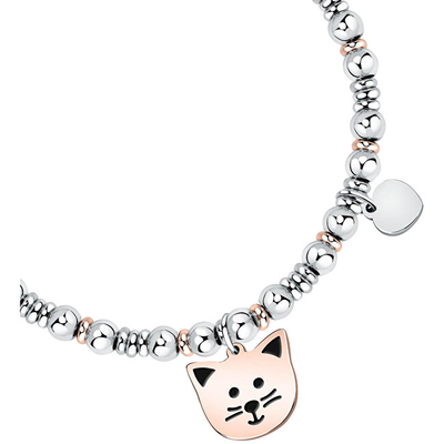 Byzylyk për femra La Petite Story Kitty Family LPS05ASF69, 20 cm, i argjendtë