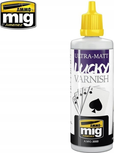 Лак за модели Ammo by Mig Ultra Matte Lucky Varnish Mig 2050, 60ml, проѕирен