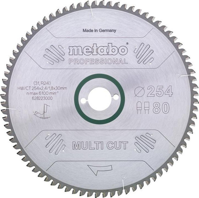 Teh rrethor Metabo 628226000, 315mm, 96 dhëmbë, metalik