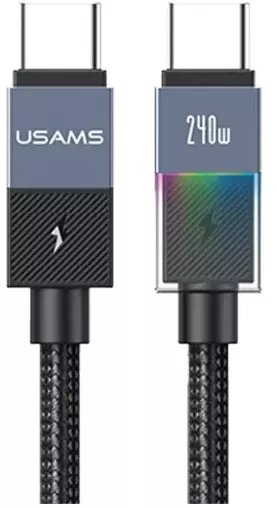 Kabllo karikimi USAMS SJ775 U93, Type C në Type C, 1.2m, 240W, e zezë
