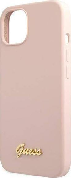 Futrollë telefoni Guess GUHMP13MLSLMGLP për iPhone 13, silikon, MagSafe, rozë e çelët