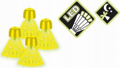 Shuttle badminton TALBOT Torro LED Speed, set 4 copë, për lojë në errësirë