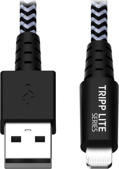 Kabllo karikimi Tripp Lite M100-006-HD, Lightning në USB, 1.8 m, bardh e zi