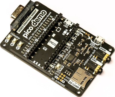 Modul VGA Demo Base për Raspberry Pi Pico, dalje VGA, audio edhe microSD