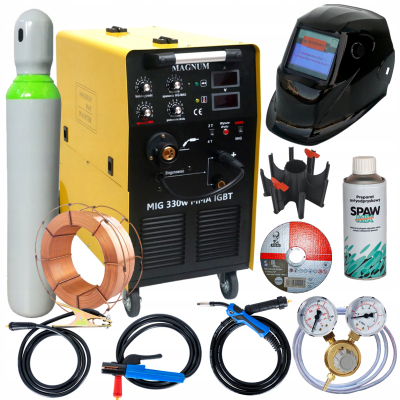 Aparat saldimi Magnum MIG 330W MMA IGBT, 330A, set profesional
