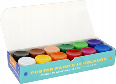 Ngjyra tempera Starpak Poster Paints School2, set me 12 ngjyra, 20 ml