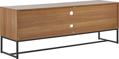 Komoda TV Beliani NUEVA, deri 68", MDF, dru i çelët dhe e bardhë