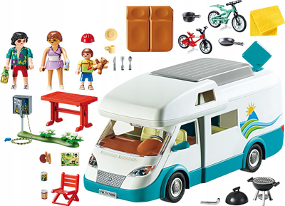 Lodër kamper kampingu Playmobil Family Camping Car 70088, 135 pjesë, për kalamaj 4+, shumëngjyrësh
