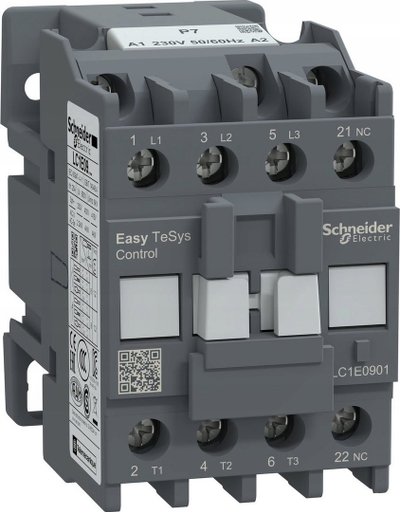 Kontaktor Schneider Easy TeSys LC1E0901P7, 3P 9A, spirale 230V AC, gri