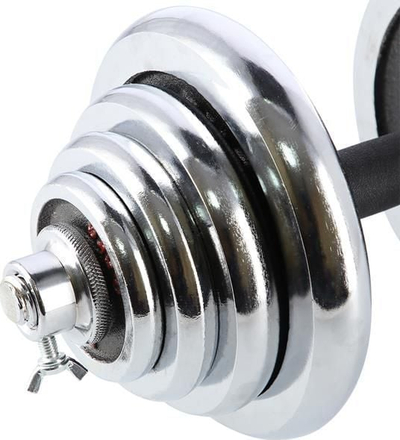 Set hantelash HMS STC50, 2x25kg, pesha të rregullueshme, argjend