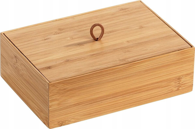 Kuti organizuese WENKO Terra Bamboo, me kapak, 22 x 7 x 15 cm, kafe natyrale