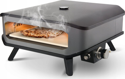 Furrë pice me gaz Cozze Pizza Oven 13", gur kordieriti 34 cm, e zezë