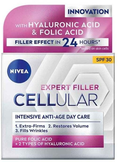 Kрем за лице за ден Nivea Hyaluron Cellular Filler, SPF 30, 50 ml