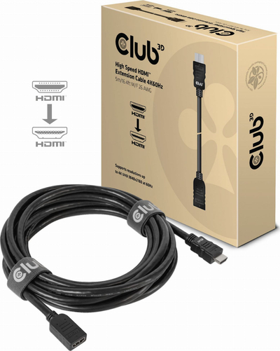 Kabllo zgjatëse HDMI Club3D High Speed, 4K 60Hz, 5m, e zezë