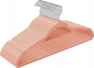 Varëse rrobash LEOBERT Pink Velvet, set me 20 copë, 43x7x33 cm, rozë