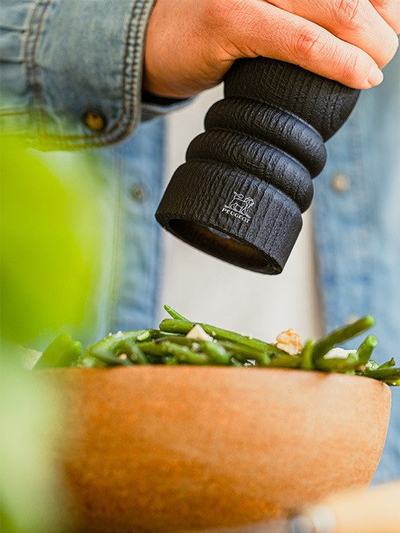 Mulli për piper Peugeot Paris Nature, 30cm, dru ahu i zi, mekanizëm çeliku